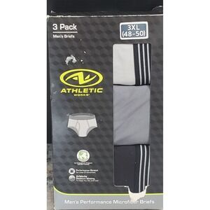 Athletic Works ~ 3-Piece Mens Brief Underwear Performance Moisture Wicking ~ 3XL